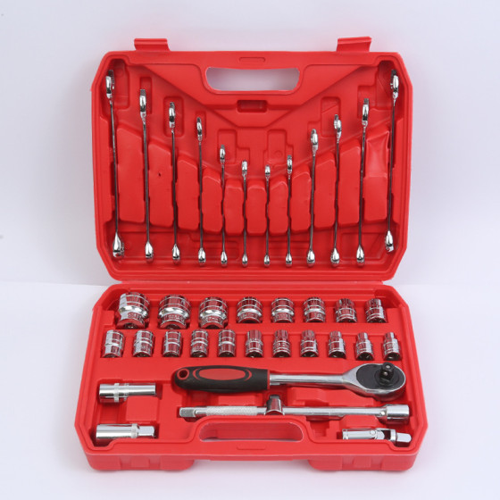 ID:1140 - Sleeve wrench 32-piece set of auto repair wrench electric combination spark plug repair tool set wrench